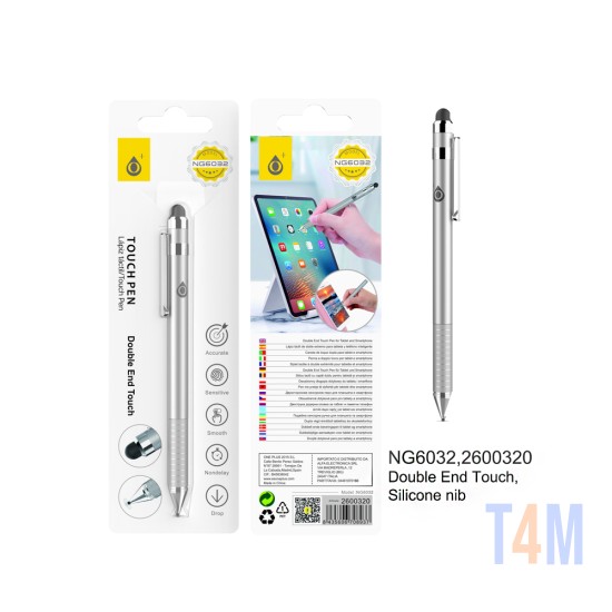 ONEPLUS 2-SIDED TOUCH PEN NG6032 PL FOR PHONES AND TABLETS SILVER